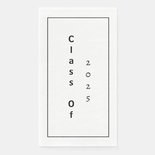 Klasse der 2025-Absolventen Schwarz-weiß einfach Serviette (Vorderseite)