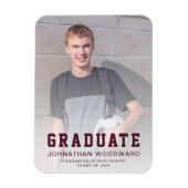 Klasse der 2025 Foto Burgundy Grad Ankündigung Magnet (Vertikal)