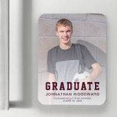 Klasse der 2025 Foto Burgundy Grad Ankündigung Magnet