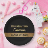 Klasse der 2025 Gold Glückwunsch Graduate Pappteller (Party)