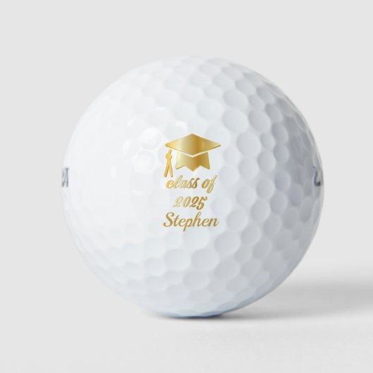 Klasse der 2025-Gold-Monogramm | Name Golf Balls Golfball (Vorderseite)