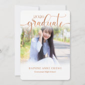 Klasse der 2025 Imitate Bronz Leaf Modernes Foto Einladung (Vorderseite)