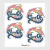 Klasse der 2025 Rainbow Retro Stickers Set 4 Aufkleber (Blatt)