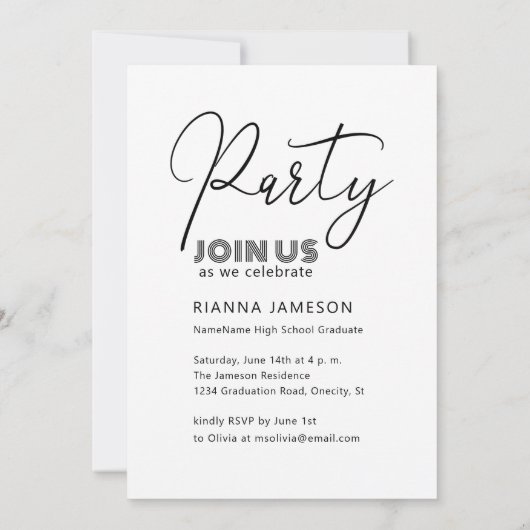 Klasse der 2025-Retro-Glam-Foto-Graduationspartei Einladung (Rückseite)