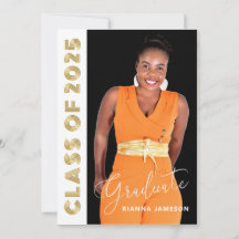 Klasse der 2025 Retro Gold Foto Graduation Party