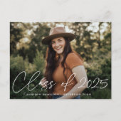 Klasse der 2025-Script-Foto-Graduierungspartei Einladungspostkarte (Vorderseite)