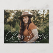 Klasse der 2025-Script-Foto-Graduierungspartei Einladungspostkarte (Vorderseite)