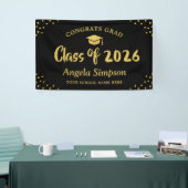 Klasse der 2026 Gold Brush Script Graduation Party Banner (Messeveranstaltung)