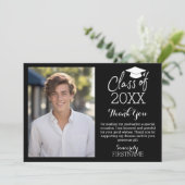 Klasse der 20XX Abschluss Danke Foto Karte (Stehend Vorderseite)