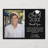 Klasse der 20XX Abschluss Danke Foto Karte (Vorderseite)