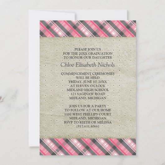 Klasse der 20XX-Ankündigungen für eine Graduation Einladung (Rückseite)