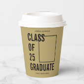 Klasse der 25 Gold-Foto-Graduationspartei Pappbecher (Rückseite)