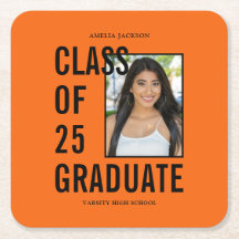 Klasse der 25 Graduate Orange Foto Graduation Part