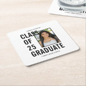 Klasse der 25 Graduierungspartei für Schwarzes und Rechteckiger Pappuntersetzer (angewinkelt)