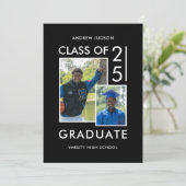 Klasse der 25 modernen Schwarz-Weiß-Foto Open Hous Einladung (Stehend Vorderseite)