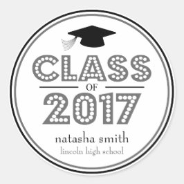 Klasse der Abschluss 2017 (grau/schwarz) Runder Aufkleber