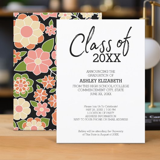 Klasse der ADD-JAHR-Blumenstudium Einladung