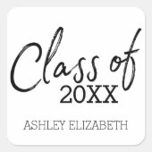 Klasse der ADD-JAHR-Graduationspartei Quadratischer Aufkleber (Vorderseite)