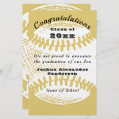 Klasse der Ankündigung des Baseball-Abschlusses Briefpapier (Vorne/Hinten)