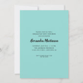 Klasse der Aquamarinen Graduationspartei Foto Past Einladung (Rückseite)