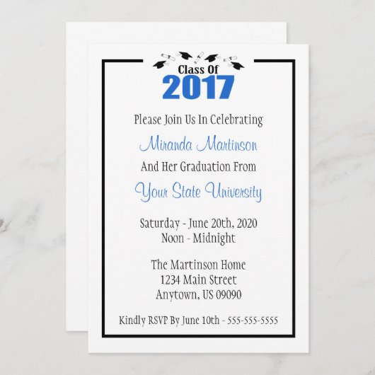 Klasse der Aufforderung zur Einreichung von Abschl Einladung (Vorne/Hinten)