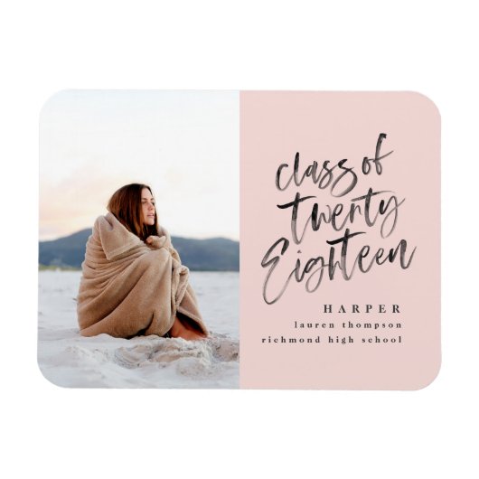 Klasse der Ausweiskarte für Foto-Graduierte 2018 Magnet (Horizontal)