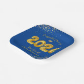 Klasse der Ballons 2023, Blue Gold Graduation Part Pappteller (Gewinkelt)