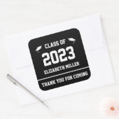 Klasse der Befürworter eines Schwarz-Weiß-Abschlus Quadratischer Aufkleber (Umschlag)