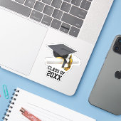 Klasse der Black and Gold Graduation Cap & Tassel Aufkleber (Laptop mit iPhone)
