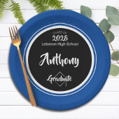 Klasse der Black Blue Minimal Graduation Party Pappteller