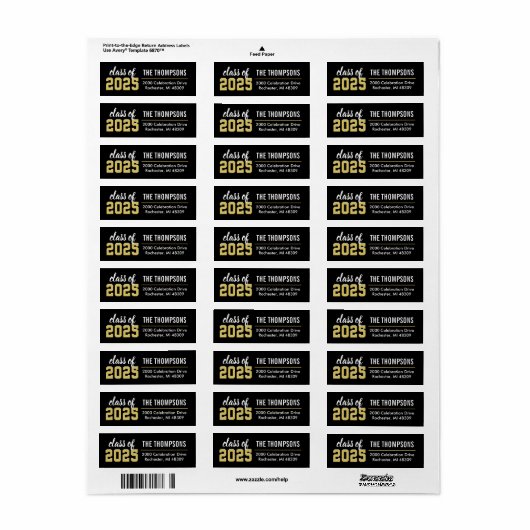 Klasse der Black Gold Abschluss Rücksendeadresse 2 (Vorne)