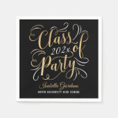 Klasse der Black Gold Graduation Party 2025 Serviette (Vorderseite)
