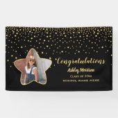 Klasse der Black & Gold Stars Foto Abschluss 2023 Banner (Horizontal)
