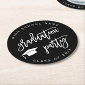 Klasse der Black Graduation Party Runder Pappuntersetzer (Angewinkelt)