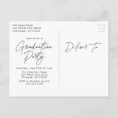 Klasse der Black Script Foto Graduation Party 2023 Einladungspostkarte (Rückseite)