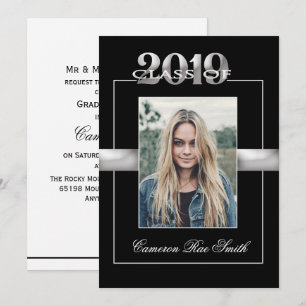 Klasse der Black & Silver Graduation Party 2019 Einladung