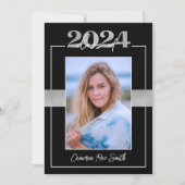 Klasse der Black & Silver Graduation Party 2024 Einladung (Vorderseite)