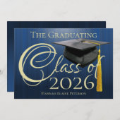 Klasse der Blaue Abschluss-Ankündigung 2025 Einladung (Vorne/Hinten)