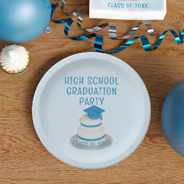 Klasse der blauen High School Graduation Party Pappteller