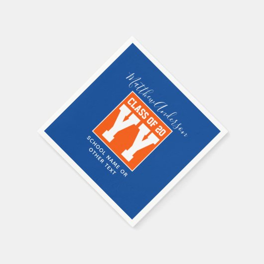 Klasse der Blauen und Orangenen Graduationspartei Serviette (Ecke)