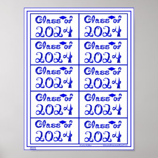 Klasse der Blue Glitzer Shiny Fabric Schriftart Ta Poster (Vorne)