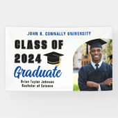 Klasse der Blue Graduate Foto Graduation Party 202 Banner (Horizontal)