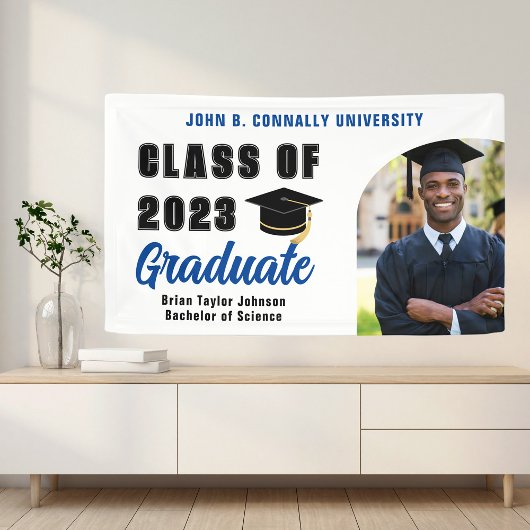 Klasse der Blue Graduate Foto Graduation Party 202 Banner