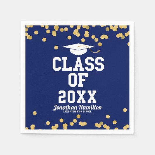 Klasse der Blue Graduation Party 2021 Serviette (Vorderseite)
