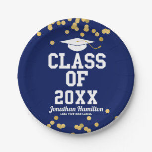 Klasse der Blue Graduation Party 2024 Pappteller