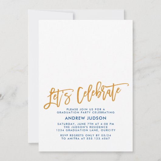 Klasse der Blue Graduation Party für Foto 2025 Einladung (Rückseite)