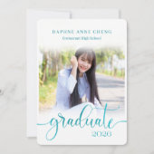 Klasse der Blue Leaf Imitats 2025 Modernes Foto Einladung (Vorderseite)