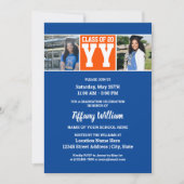 Klasse der Blue Orange Abschluss Foto Collage 2024 Einladung (Vorderseite)