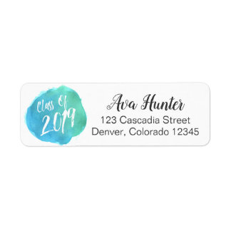 Klasse der Blue Watercolor Dot Address Labels 2019
