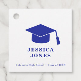 Klasse der Blue & White Classic Graduation Cap Kla Geschenkanhänger